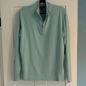 Peter Millar Men's Light Blue Quarter-Zip Sweater